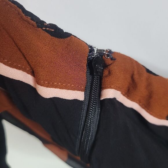 Maeve Oksana Anthropologie Polka Dot Midi Skirt - Black and Rust - Picture 12 of 16